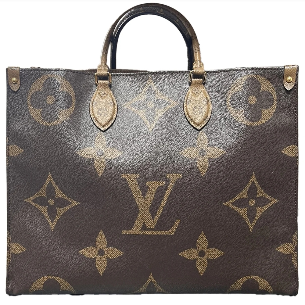 Red Canvas Bag with Gold Accents